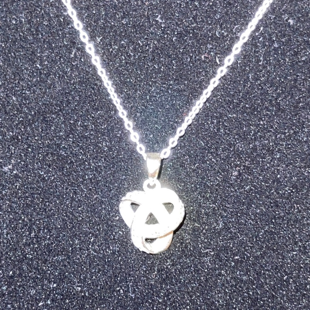 NWOT Diamond Love Knot Set,SS .02twt Diamond Pendant,SS .02twt Diamond Earrings - Picture 5 of 15
